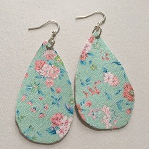 Handcut floral teardrop lightweight earrings